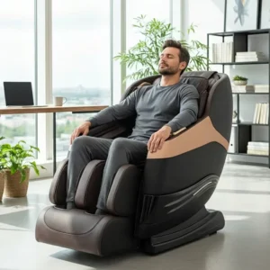 Luxury 4D Zero Gravity Electric Massage Chair Full Body Recliner Foot Roller PU Leather Intelligent Voice Control for Arms