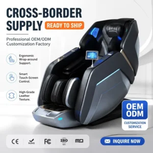 Luxury 4D Zero Gravity Massage Chair Full Body Air Pressure 4D Massager with Portable Features Grey Spare Parts Included