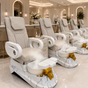 Luxury Advanced Pedicure Spa Chair Steam Function Massage LED Light Remote Control for Commercial Salon Use