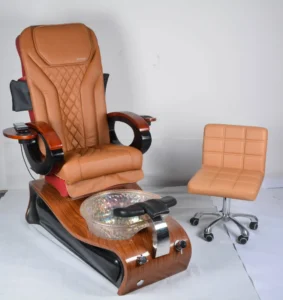 Luxury Beauty Salon Electric Recliner Nail Massage No Plumbing Manicure SPA Pedicure Chair with Glass Bowl
