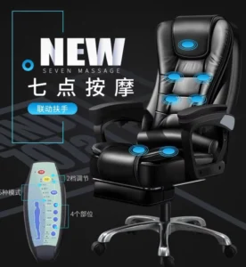 Luxury Black Ergonomic High Back Office Smart Massage Chair Modern Design Executive Swivel Chair Leather Office Chair