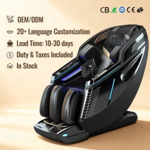 Luxury Dual Core SL Tracking Full Body Zero Gravity Massage Chair with Neck & Full Body Air Pressure Massage Leather Upholstery