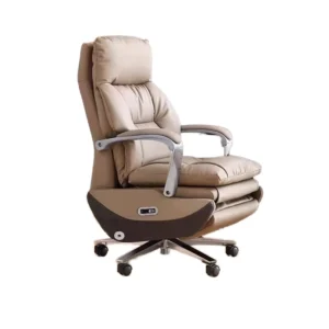 Luxury Electric Adjustable Office Chair Massage Ergonomic Extendable Design Genuine Leather for Boss CEO