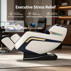 Luxury Executive 4D Full Body Electric Massage Chair for Office Stress Relief Deep Tissue Recovery