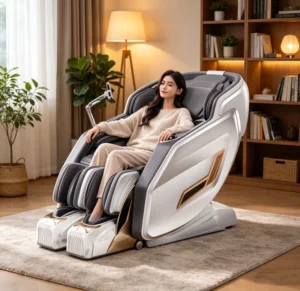 Luxury Full Body 4D Shiatsu Kneading Tapping Stretching Multi Auto Programs Bluetooth Intelligent Voice Control Massage Chair