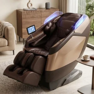 Luxury Full Body SL Track Zero Gravity Massage Chair with 7 Inch LED Touch Screen Bluetooth Music One Piece Free Installation