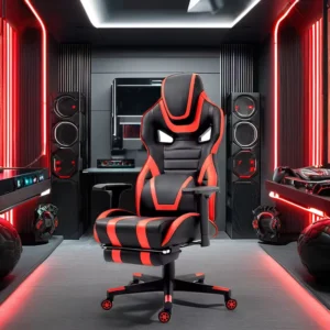 Luxury Home Computers Racing Chair E Sports Swivel Chair with Comfortable Footrest Strong Lumbar Support Made Durable Leather