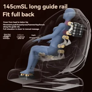 Luxury Home Full Body SL Track Zero Gravity Massage Sofa Chair Space Capsule Inspired PU Leather Design