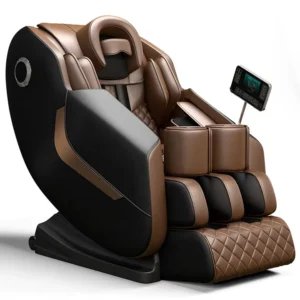 Luxury Home Use Zero Gravity 8D Full Body Shiatsu Kneading Foot Massage Chair U Shaped Pillow Leather Upholstery Bluetooth AI