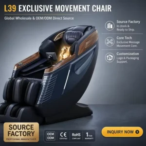 Luxury L39 3D Massage Chair with SL Track AI Voice ABS Armrest LED Light for High End Villa Spa OEM Bulk Supply