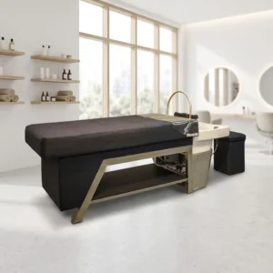 Luxury Modern Electric Shampoo Massage Bed High End Salon Head Spa Equipment Integrated Ceramic Basin Water Therapy System