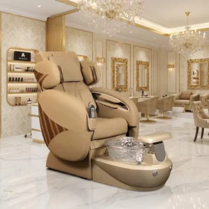 Luxury Modern Massage Chair Electric Fiberglass Reclining Pedicure Chair with Whirlpool Foot Spa Adjustable