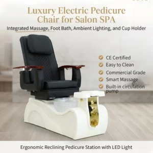 Luxury Pedicure Spa Chair With 4 Sets Kneading Massage LED Base Strip Factory Direct Customizable Color Professional Spa Station