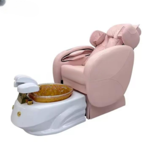Luxury Pink Manicure Pedicure Chair for Salon SPA Nail Foot Massage Electric