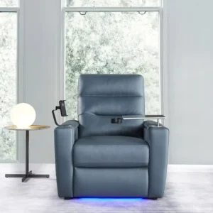 Luxury Power Electric Recliner Chair with Leather Design Power Headrest and Lumbar Support for Heavy People and Massage Function