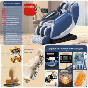 Luxury Shiatsu Massage Chair with Foot Spa Zero Gravity Recliner Full Body 3D Massage Seat for Home Office