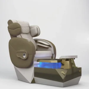 Luxury White and Green Electric Massage Manicure Chair Foot Spa Massage Pedicure Chair with Drainage Pump