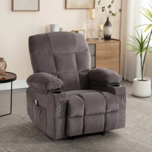 Manual Rocker Massage Recliner Rocking Relaxing Chair with Heat and Vibration Massage