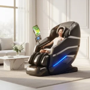 Massage Chair Full Body Zero Gravity Dual Core Track Shiatsu Massage Recliner Back and Calf Heating with Phone Holder Rocking