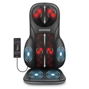 Massage Chair Pad With Heat Shiatsu Neck and Back Massager With Height Adjustable Unique Back Support Massager for Back Pain