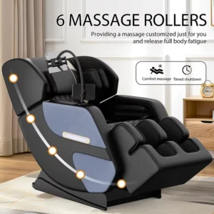 Massage Chair Recliner with Zero Gravity Air Pressure PU Leather Modern Remote Control Soft Living Room Furniture