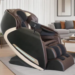 Massage Recliner Chair PU Leather Zero Gravity Full Body Massage with Intelligent Voice Control Bluetooth System Hot Compress