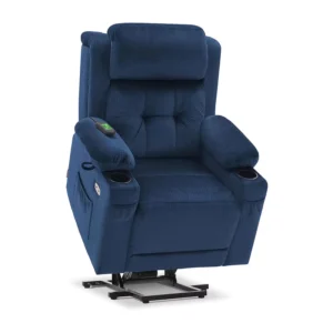 Medium Dual Motor Power Lift Recliner Chair with Massage and Heat for Elderly People Lay Flat Power Headrest