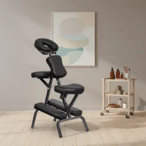 Metal Folding Massage Chair Lightweight Portable Therapy Chair for Spa Tattoo & Facial Treatments