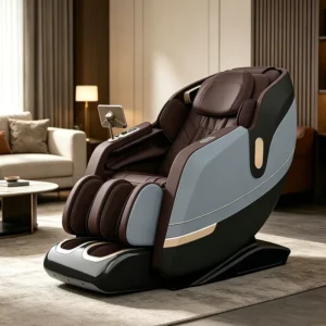 Modern 3D Zero Gravity Full Body Massage Chair with Vibration Control Foldable Recline OEM ODM Customizable Brown Home Use