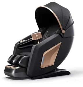 Modern 3d 4d zero Gravity Electric Shiatsu Full Body Dual Extended SL Track Recliner Air Pressure Massage Chair with Hood