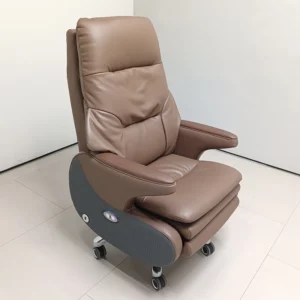 Modern Design High Back Executive Swivel Chair Genuine Leather CEO Smart Massage Chair Voice Control Adjustable Height