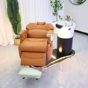 Modern Electric Head Spa Shampoo Bed with Water Circulation Full Body Massage LED Light for Salon Equipment OEM