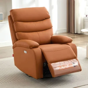 Modern Electric Massage Single Recliner Office Lounge Chair Remote Control Metal Frame Cotton Filled Fabric Upholstery Tilting