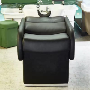 Modern Hair Salon Washing Bed with Comfortable Cushion and Splash Guard