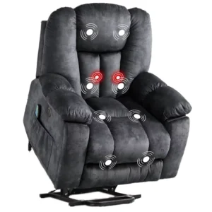 Modern Large Power Lift Recliner Chair with USB Massage Heat Safety Motion Mechanism Overstuffed Wide Reclining Seat for Elderly