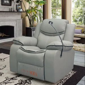Modern Living Room Bedroom Multi Functional Recliner Chair Gray Leather Electric Recliner Massage Chair