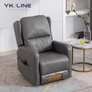 Modern Living Room Comfortable Soft Seat Gray Leather Electric Massage Recliner Chair