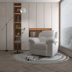 Modern Living Room Intelligent Electric Recliner Chair Single Chair White Extendable Massage Relaxation Design