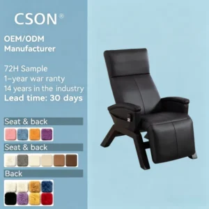 Modern Metal One Seat Massage Chair Zero Gravity Full Body with PU Leather Upholstery for Living Room