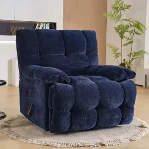 Modern Nordic Design One Seater Swivel Power Recliner Sofa Chair with Massage Feature for Living Room Wood Frame