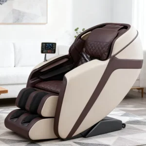 Modern PU Leather Luxury High Back Executive Swivel Professional Massage Chair Double SL Extended Guide Rails Zero Gravity Fully