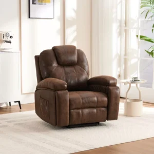 Modern Power Lift Recliner Chair for Elderly Heavy Duty Wood Safety Motion Reclining Mechanism Massage Features Overstuffed Wide
