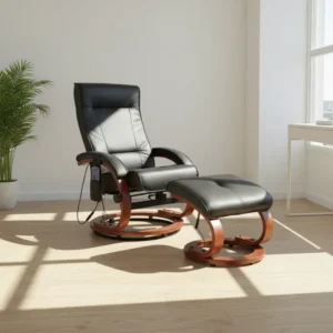 Modern Reclining Massage Chair with Footrest Electrical Adjustable Living Room Furniture Fabric Upholstery and Metal Frame