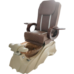 Modern Simple Brown PU Leather Pedicure Chair Electric Massage Reclining Foot SPA Chair for Beauty Salon