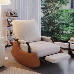 Modern Simple Rocking Recliner dual use sit sleep lazy sofa adult leisure chair for balcony home rest and noon break