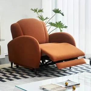 Modern Simple Single Cabin Fabric Sofa Electric Function Leisure Lounge Chair with Massage Feature Metal Frame Recliner