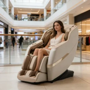 Modern Style Commercial Grade Massage Chair with Heat Therapy Foot Rollers & Zero Gravity Positioning