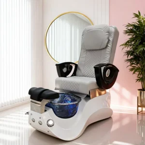Modern White Massage Foot Care Spa Chair Electric Reclining Relax Pedicure Chair with Led Lights