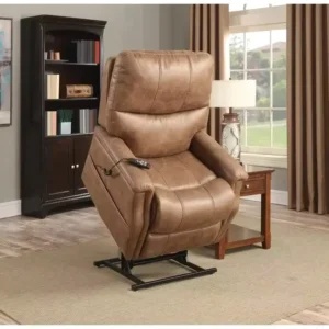 Motor Lay Flat Power Lift Recliners with Heated Massage Infinite Position Comfortable Large Leather Chairs