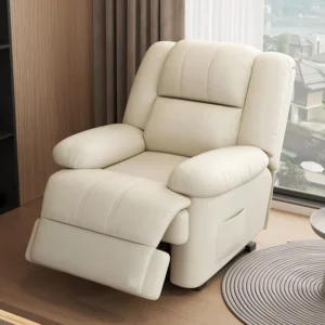 Multi functional Electric Leather Sofa Lounge Chair Single person Massage Living Room Rotatable Durable Modern